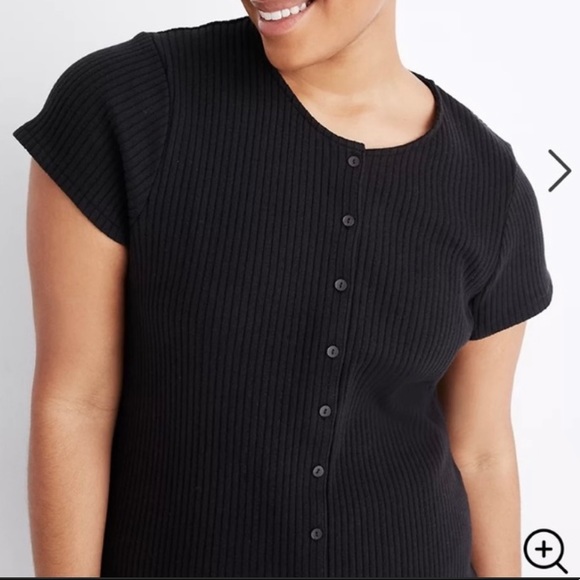 Madewell Button-Front Ribbed Mini Dress - Picture 2 of 10